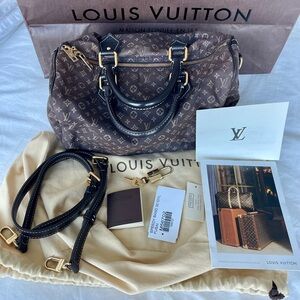 Rare Complete Set- Louis Vuitton Speedy 30 Bandoulíere Monogram Idylle Fusain